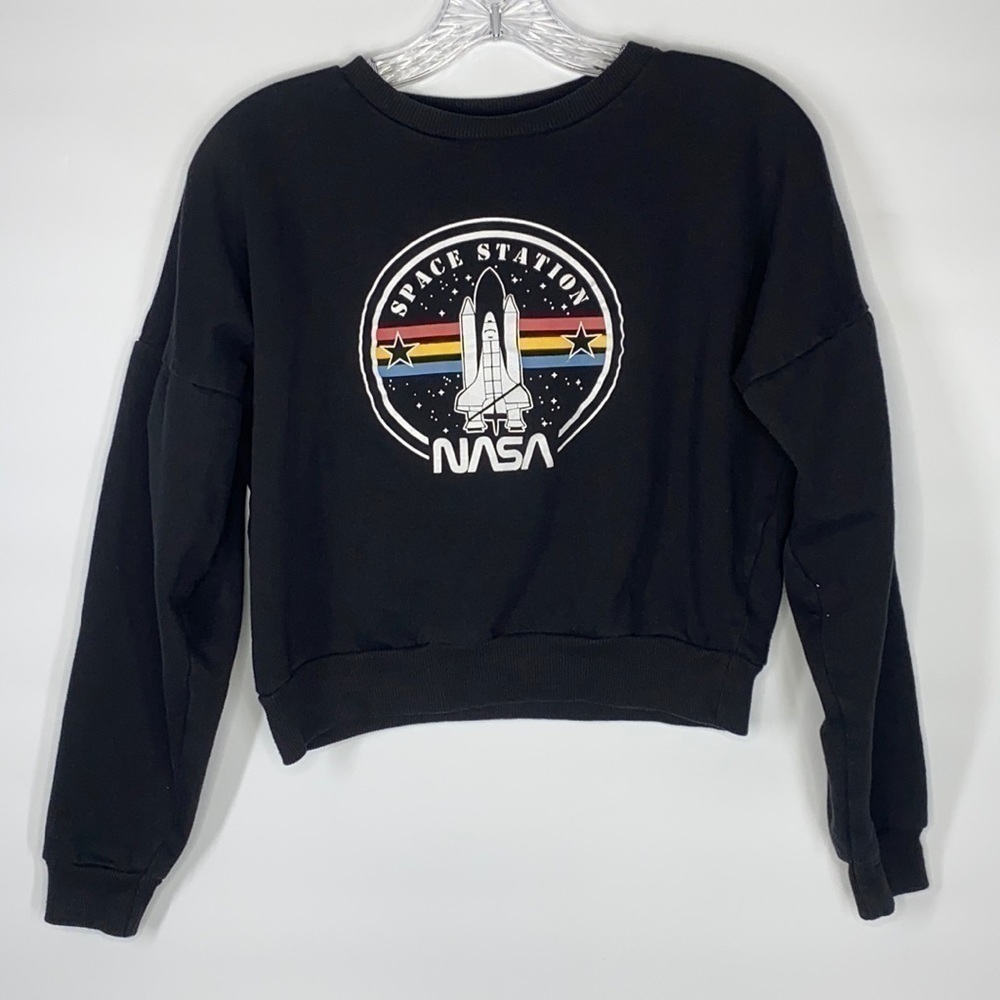Freeze Nasa Space Station Cropped Sweatshirt Size Small